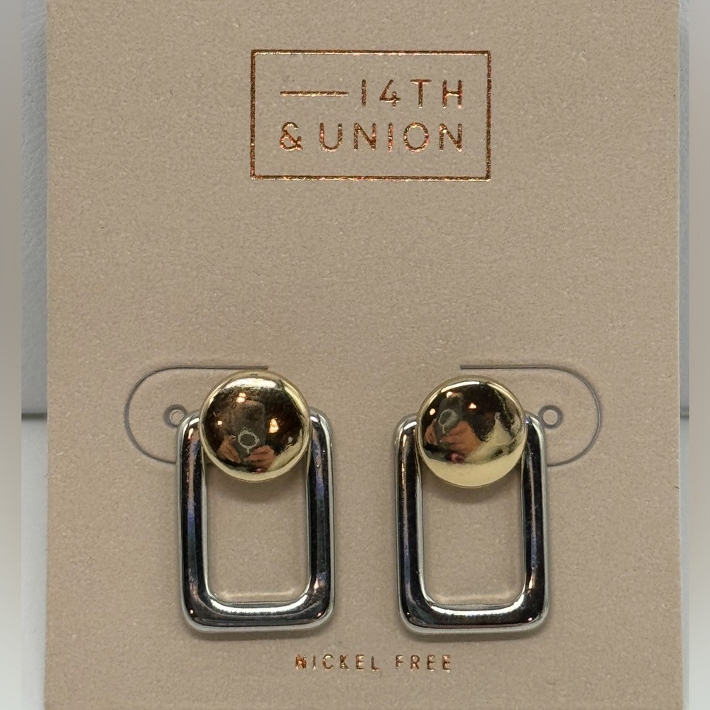14th and Union  Silver and Gold Tone Earrings